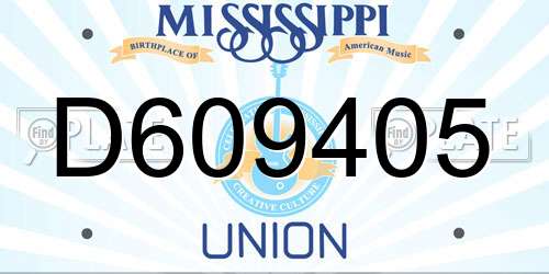D609405 Mississippi License Plate