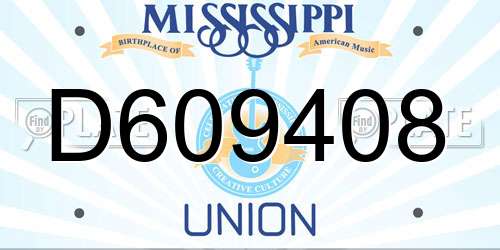 D609408 Mississippi License Plate