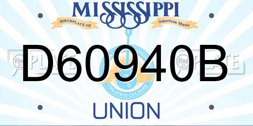 D60940B Mississippi License Plate