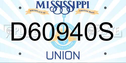 D60940S Mississippi License Plate