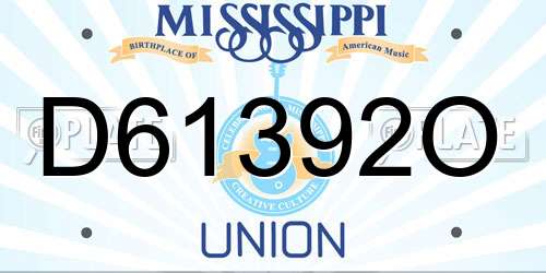 D61392O Mississippi License Plate