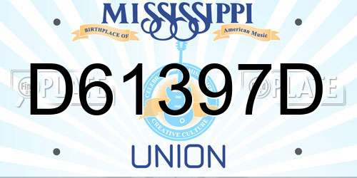 D61397D Mississippi License Plate