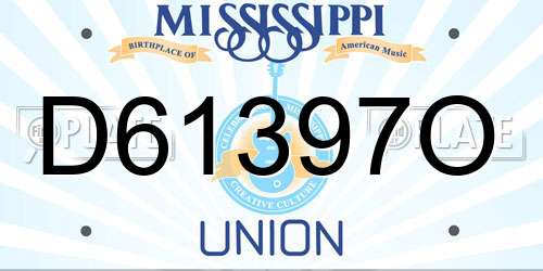 D61397O Mississippi License Plate