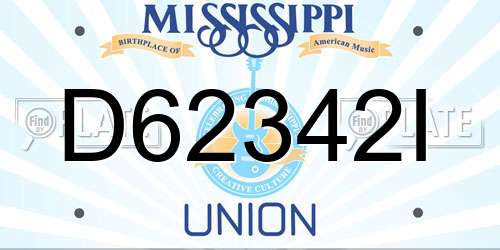 D62342I Mississippi License Plate