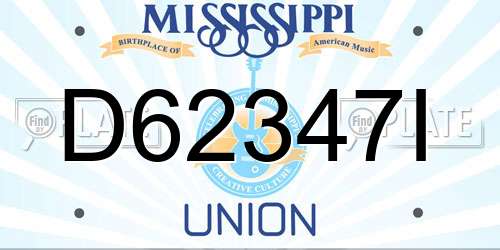 D62347I Mississippi License Plate