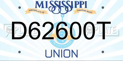 D62600T Mississippi License Plate