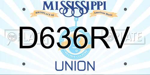 D636RV Mississippi License Plate