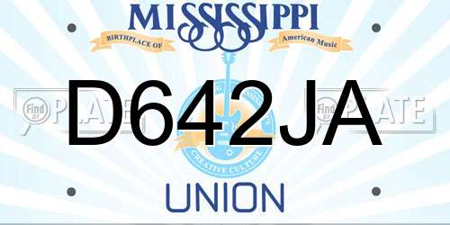 D642JA Mississippi License Plate