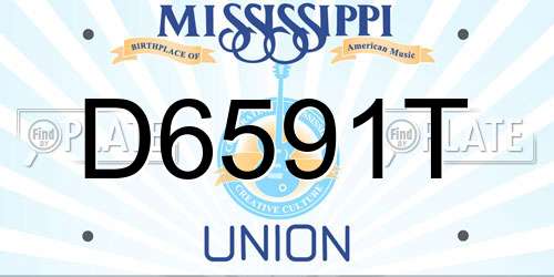 D6591T Mississippi License Plate