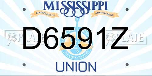 D6591Z Mississippi License Plate