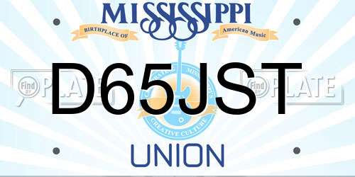 D65JST Mississippi License Plate
