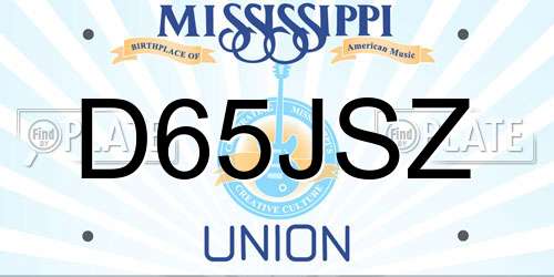 D65JSZ Mississippi License Plate