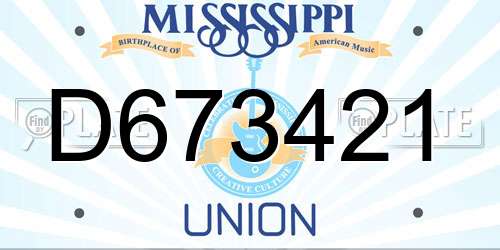 D673421 Mississippi License Plate