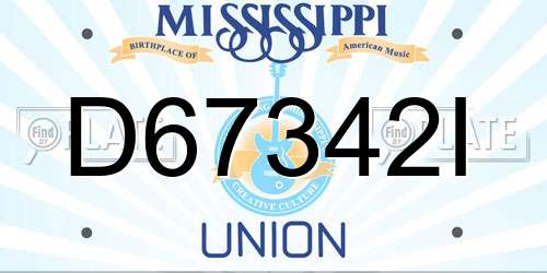 D67342I Mississippi License Plate
