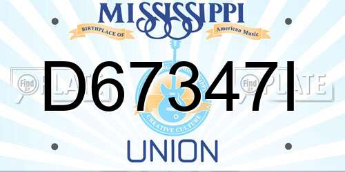 D67347I Mississippi License Plate