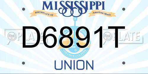 D6891T Mississippi License Plate