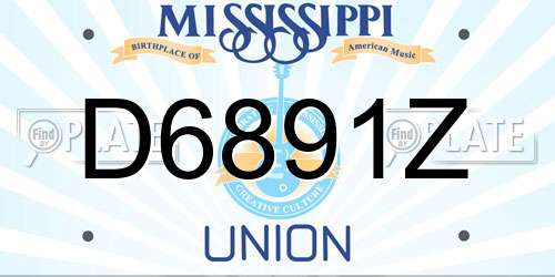 D6891Z Mississippi License Plate