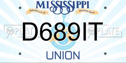 D689IT Mississippi License Plate