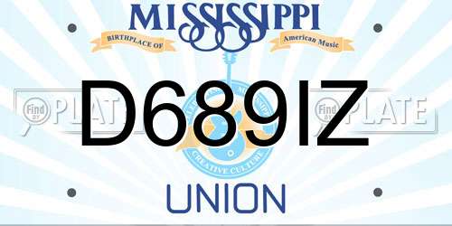 D689IZ Mississippi License Plate