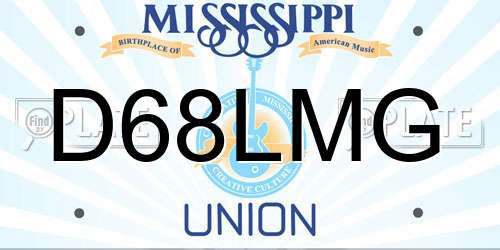 D68LMG Mississippi License Plate