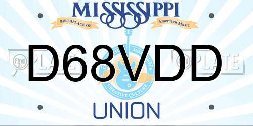 D68VDD Mississippi License Plate