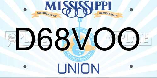 D68VOO Mississippi License Plate