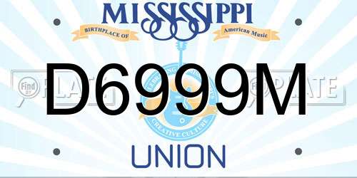 D6999M Mississippi License Plate
