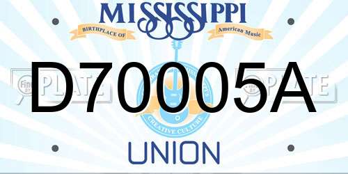 D70005A Mississippi License Plate
