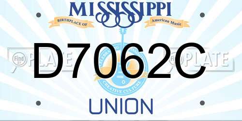 D7062C Mississippi License Plate
