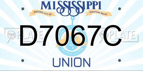 D7067C Mississippi License Plate