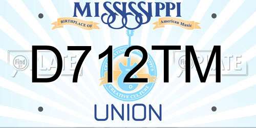 D712TM Mississippi License Plate