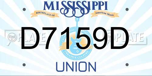 D7159D Mississippi License Plate