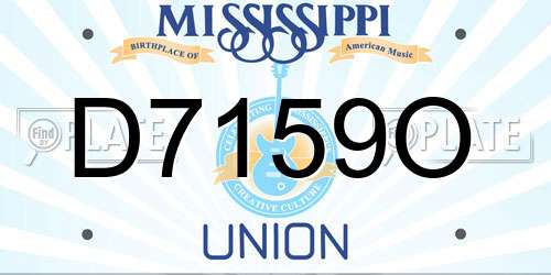 D7159O Mississippi License Plate