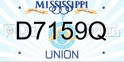 D7159Q Mississippi License Plate