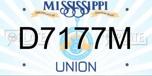 D7177M Mississippi License Plate