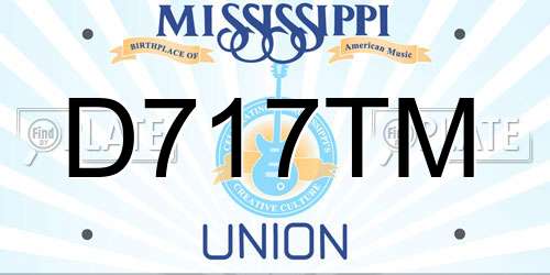D717TM Mississippi License Plate
