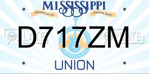 D717ZM Mississippi License Plate