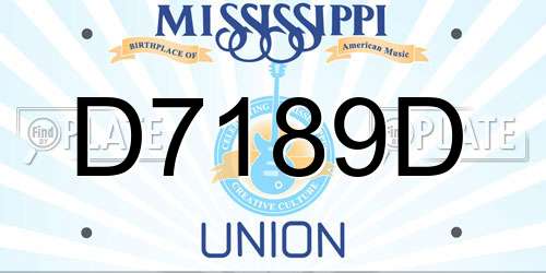 D7189D Mississippi License Plate