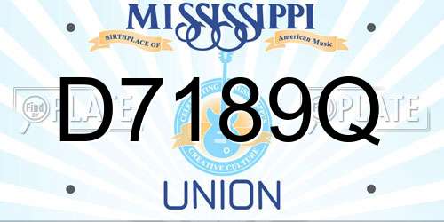 D7189Q Mississippi License Plate