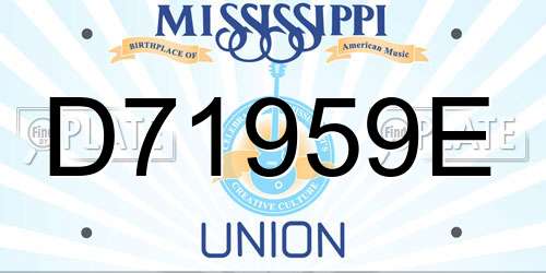 D71959E Mississippi License Plate