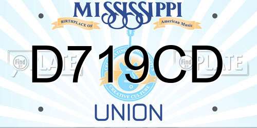 D719CD Mississippi License Plate