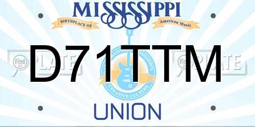 D71TTM Mississippi License Plate