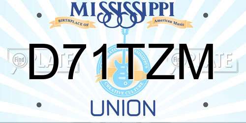 D71TZM Mississippi License Plate