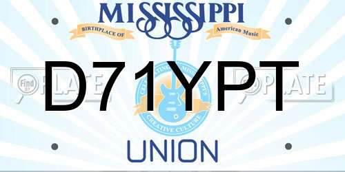 D71YPT Mississippi License Plate