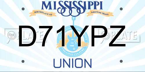 D71YPZ Mississippi License Plate