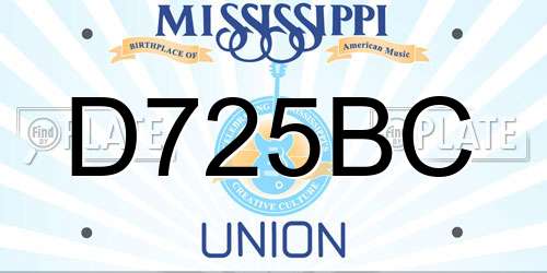 D725BC Mississippi License Plate