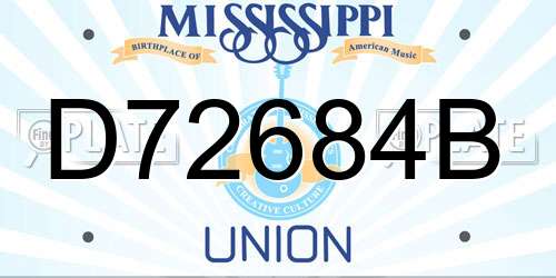 D72684B Mississippi License Plate