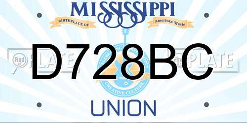 D728BC Mississippi License Plate