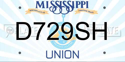 D729SH Mississippi License Plate