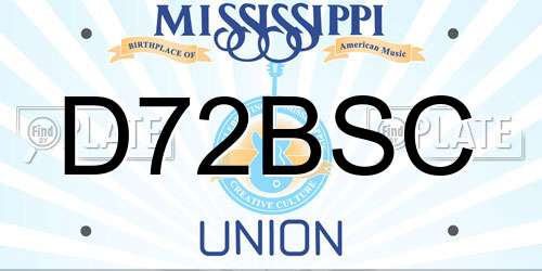 D72BSC Mississippi License Plate